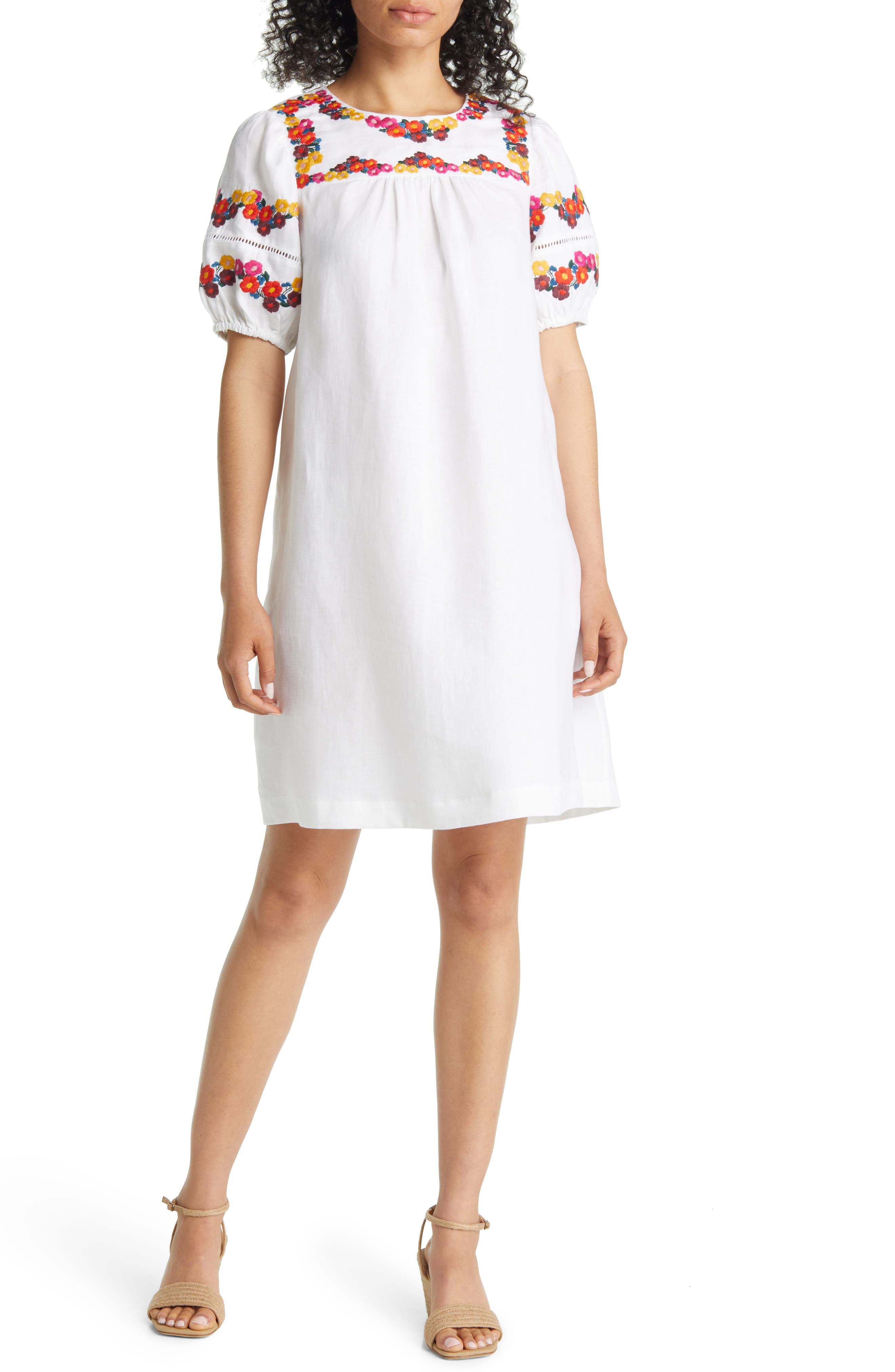 Embroidered Cotton Shift Dress | Nordstrom